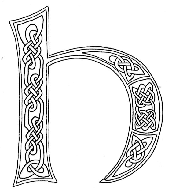  complete alphabet of letters decorated with Celtic knotwork
