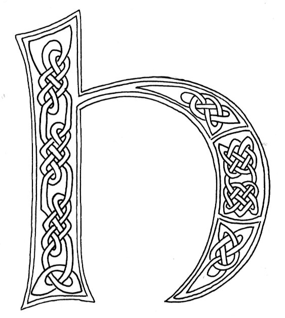 complete alphabet of letters decorated with Celtic knotwork